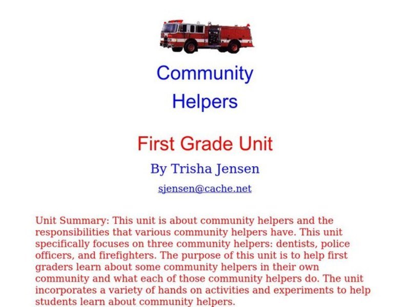 Community Helpers Lesson Plan