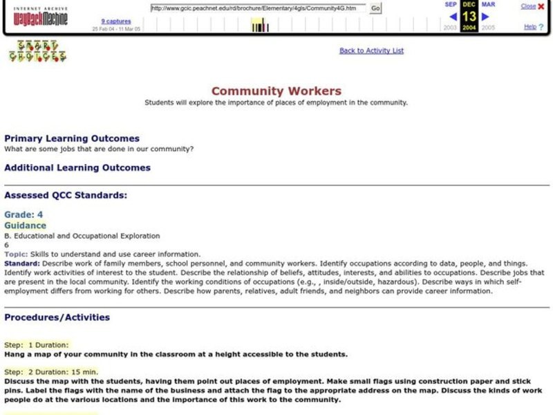 Community Workers Lesson Plan