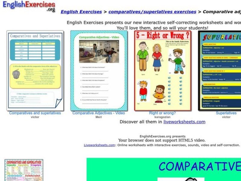 Comparative Adjectives Worksheet