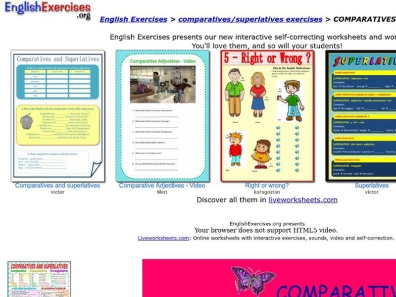 Comparatives and Superlatives Interactive