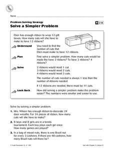 Solve a Simpler Problem Worksheet