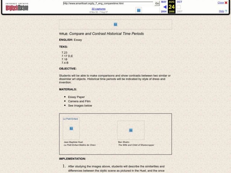 Compare and Contrast Historical Time Periods Lesson Plan