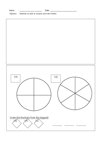 Compare and Order Fractions Worksheet