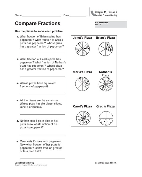 Compare Fractions Worksheet