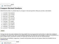 Compare Decimal Numbers Interactive