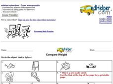 Compare Weight Worksheet
