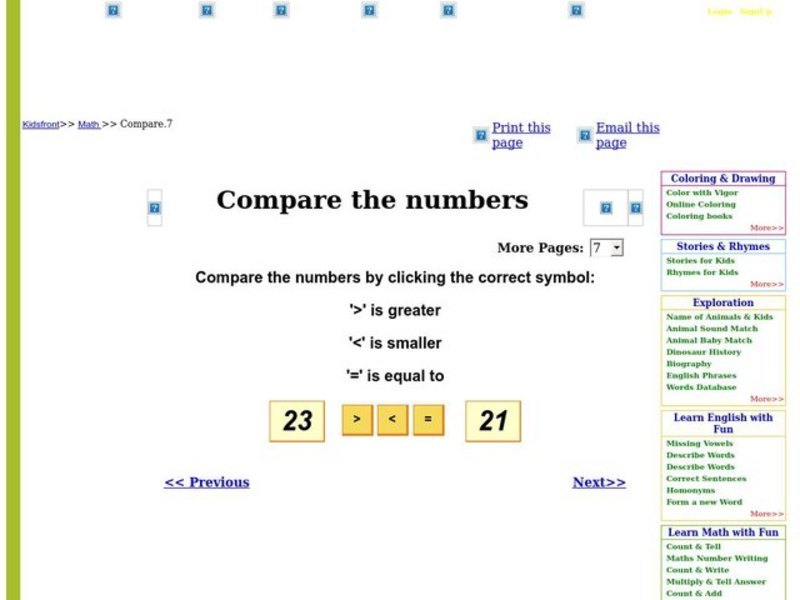 Compare the numbers Interactive