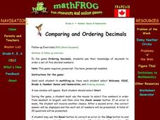 Comparing and Ordering Decimals Lesson Plan