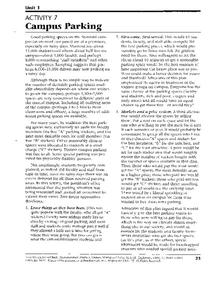 Campus Parking Worksheet