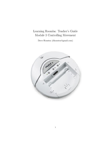 Learning Roomba Module 3: Controlling Movement Lesson Plan