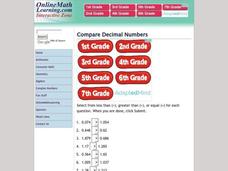 Comparing Decimals Interactive