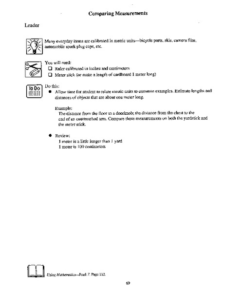 Comparing Measurements Lesson Plan