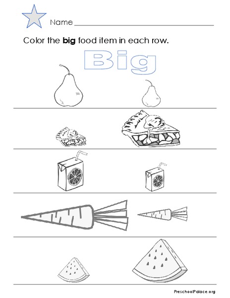 Comparing Sizes Printables
