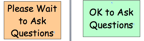 Please Wait to Ask Questions Printables