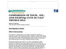 Comparison of Four-, Six-, And Eight-bp Cuts in Calf Thymus Dna Lesson Plan