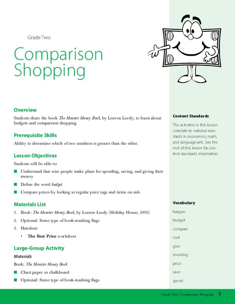 Comparison Shopping Lesson Plan