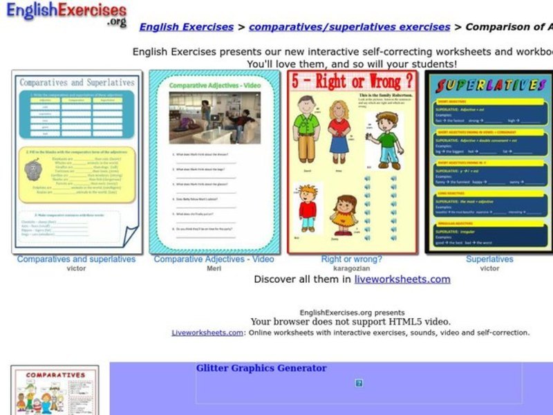 Comparison of Adjectives Interactive