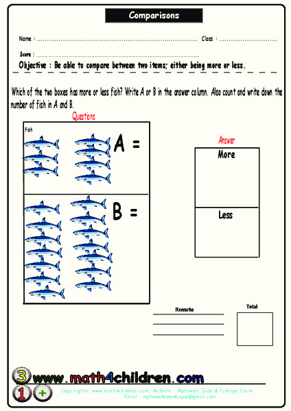 Comparisons Worksheet