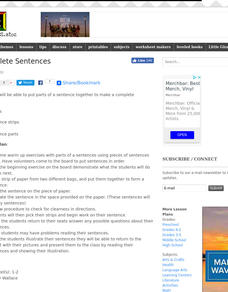 Complete Sentences Lesson Plan