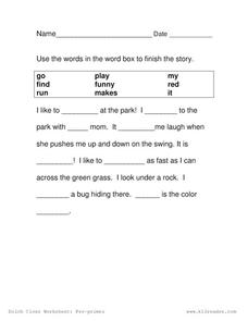 Complete the Story Worksheet