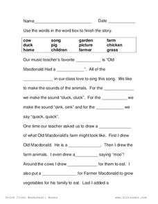 Complete the Story Worksheet