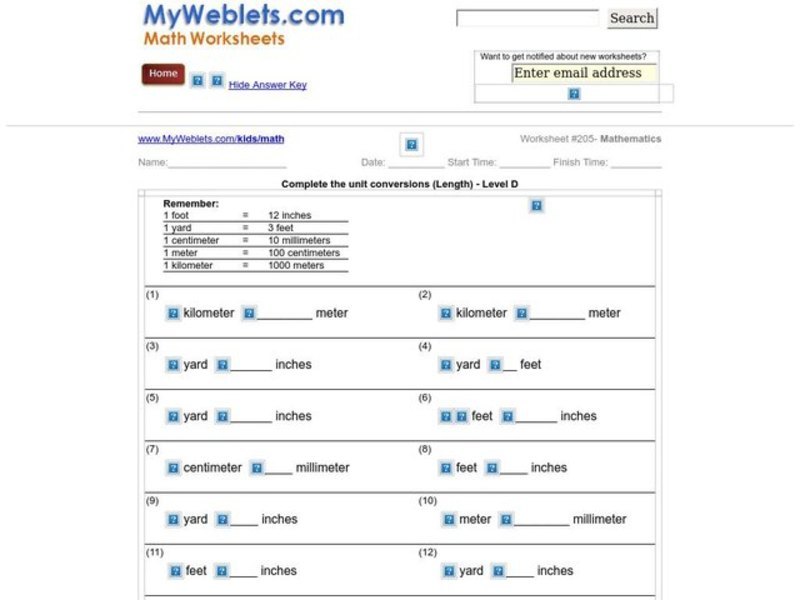 Complete the Unit Conversions Worksheet