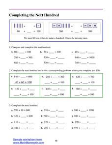 Completing The Next Hundred Worksheet