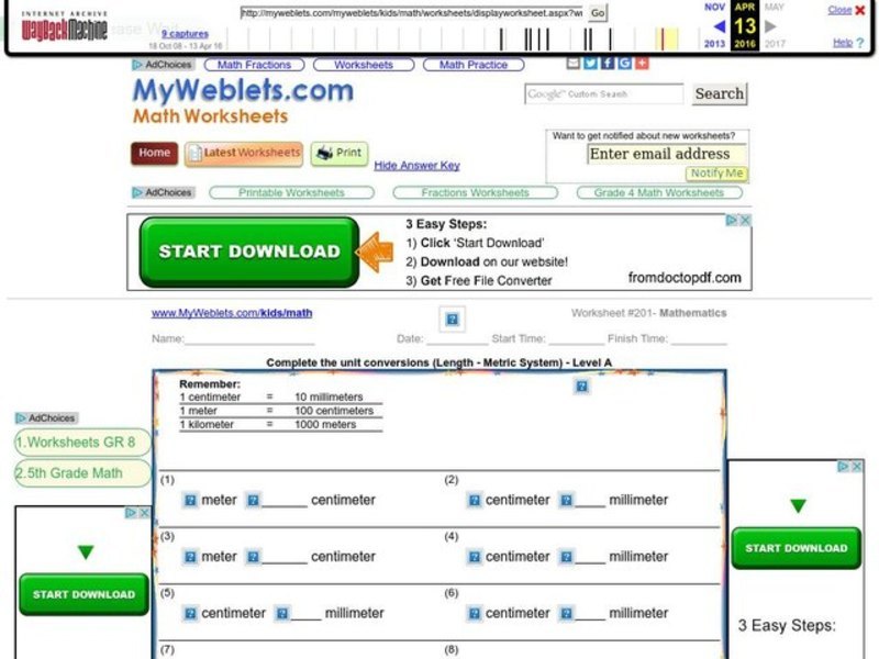 Complete the Unit Conversions Worksheet
