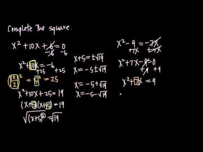 Completing the Square Instructional Video