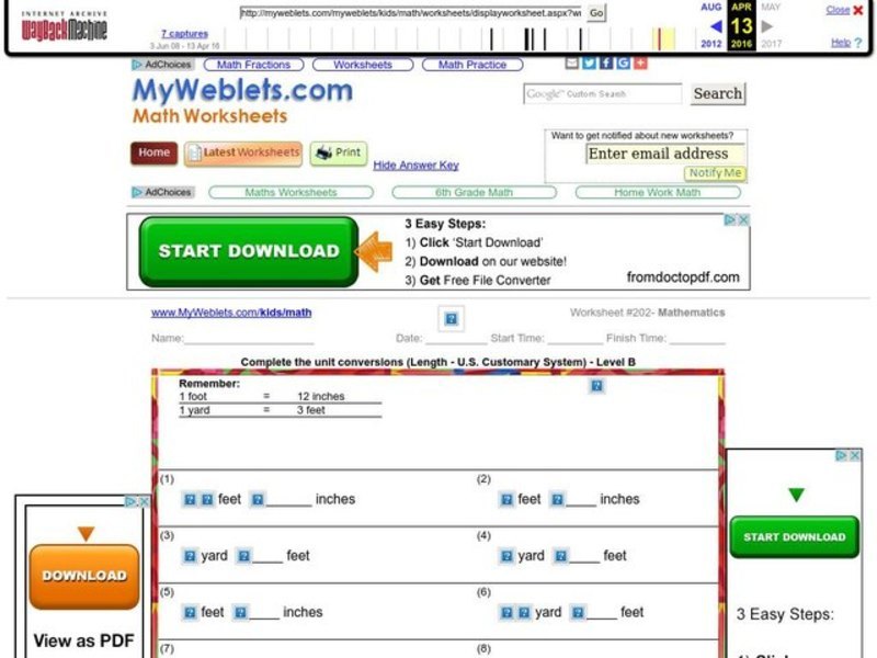 Complete the Unit Conversions Worksheet