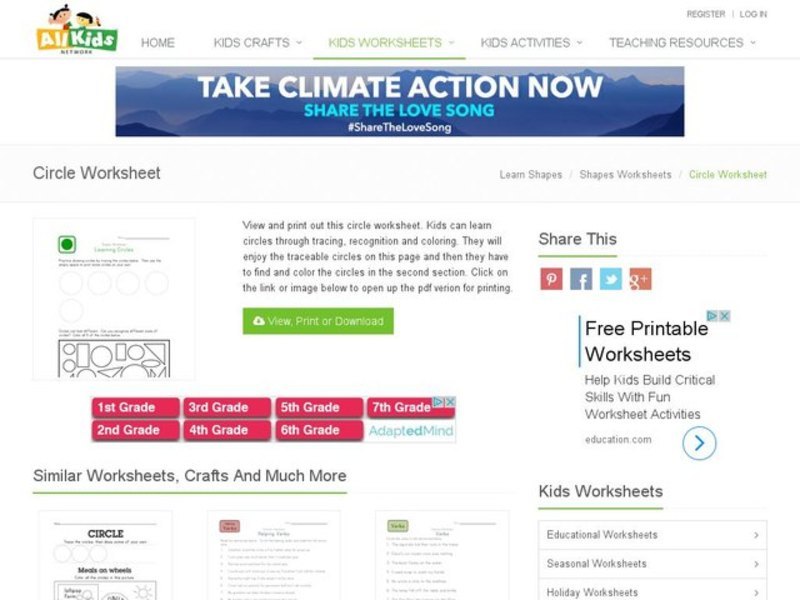 Learning Circles Worksheet