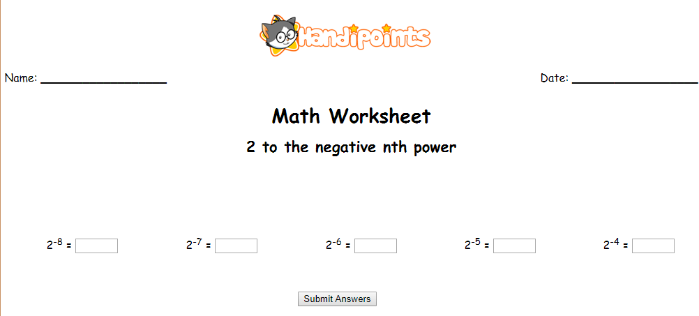 Two to the Negative nth Power Interactive