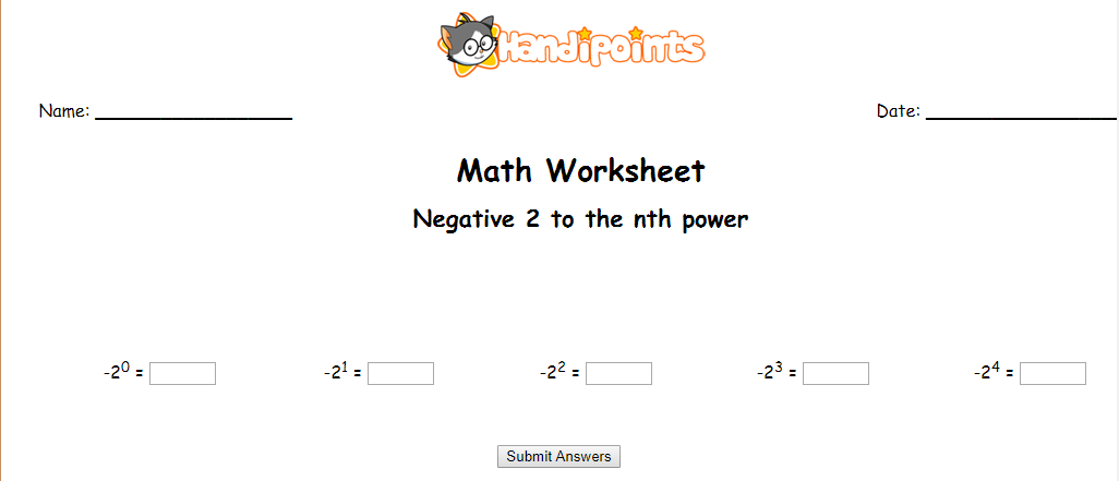 Negative Two to the nth Power Interactive