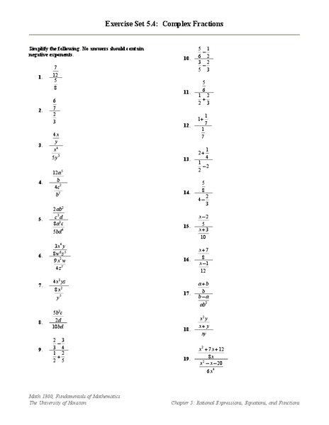 Complex Fractions Lesson Plan
