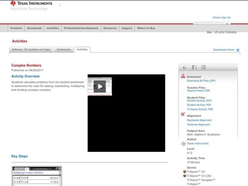 Complex Numbers Lesson Plan