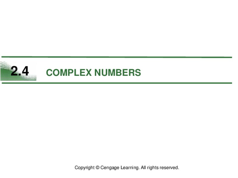 Complex Numbers PPT