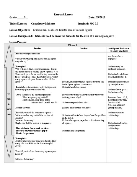 Complexity Madness Lesson Plan