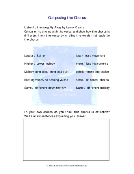 Composing the Chorus Worksheet