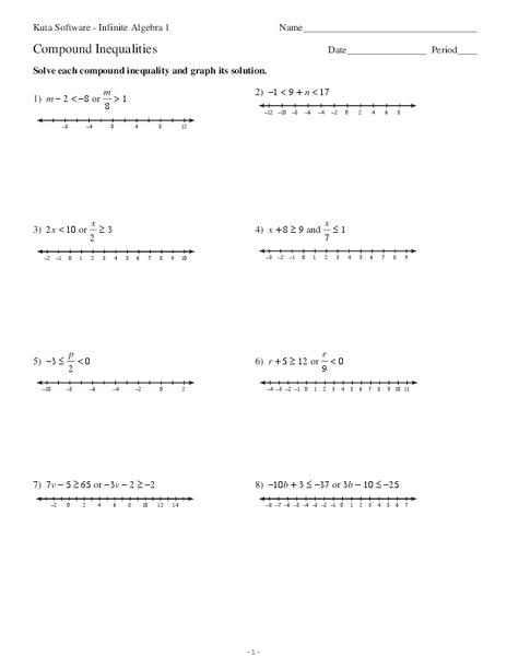 Compound Inequalities Worksheet
