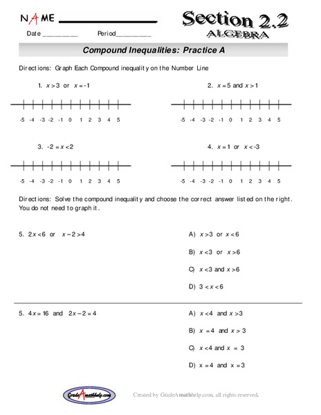 Compound Inequalities Lesson Plan