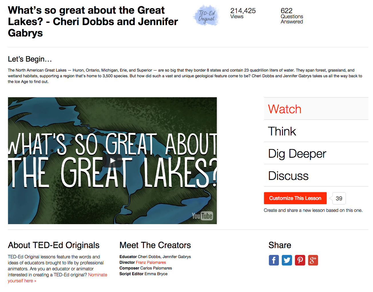 What’s so Great about the Great Lakes? Instructional Video