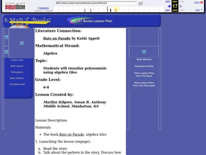"BATS on Parade" by Kathi Appelt Lesson Plan