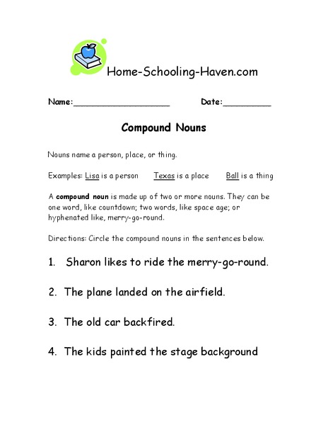 Compound Nouns Worksheet