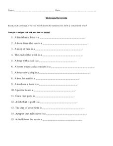 Compound Sentences Worksheet