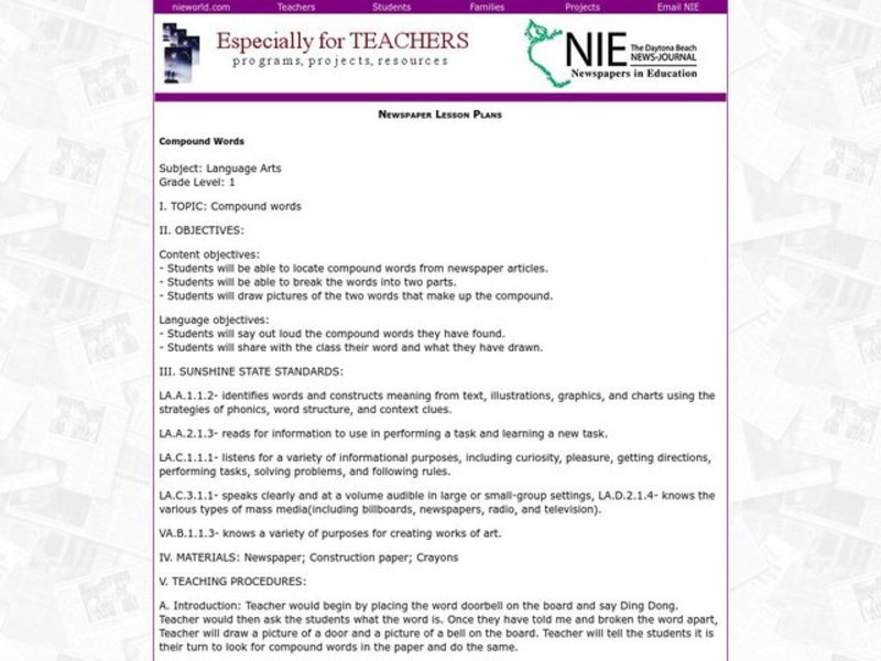 Compound Words Lesson Plan