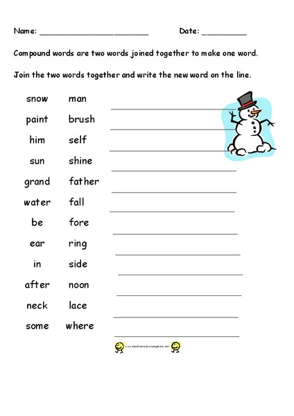 Compound Words Worksheet