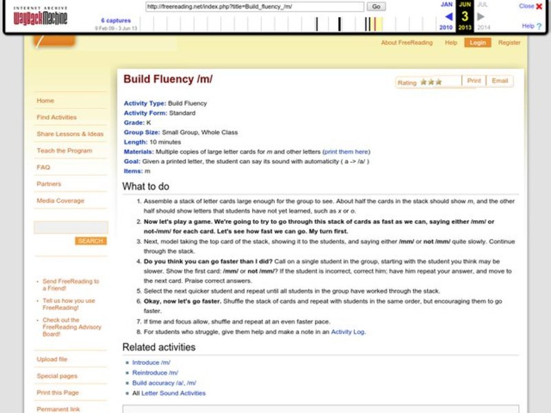 Build Fluency /m/ Lesson Plan
