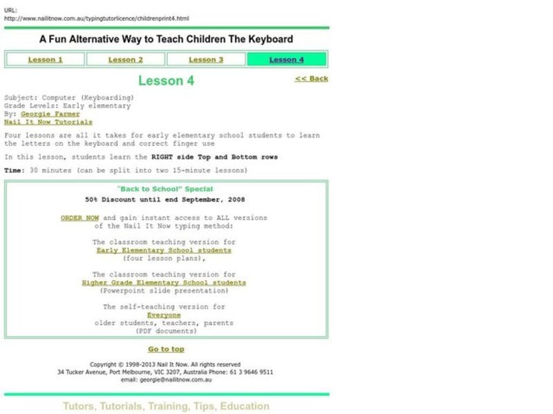 Computer (Keyboarding) Lesson Plan