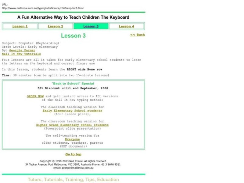 Computer (Keyboarding) Lesson Plan
