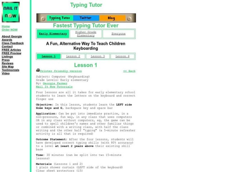 Computer (Keyboarding) Lesson Plan